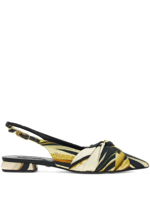 Roberto Cavalli  The Pettegola print-knotted slingback pump