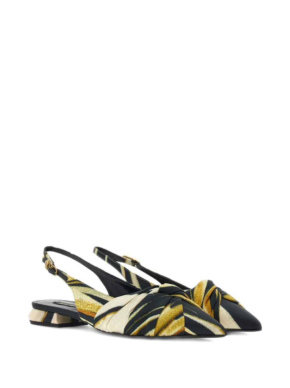 Roberto Cavalli The Pettegola geknoopte slingback pumps met print Zwart