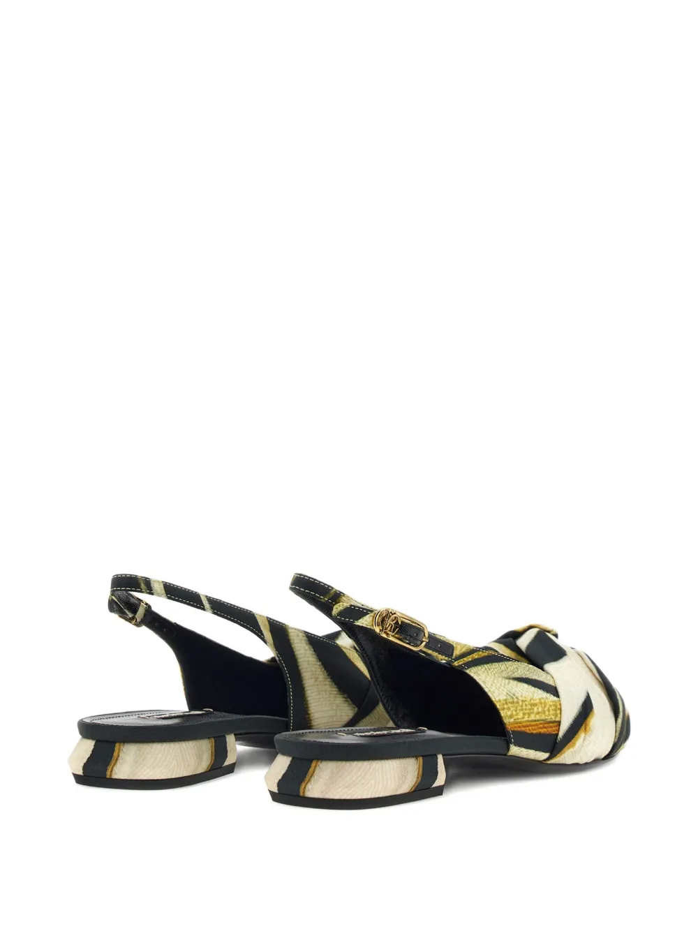 Roberto Cavalli The Pettegola geknoopte slingback pumps met print Zwart