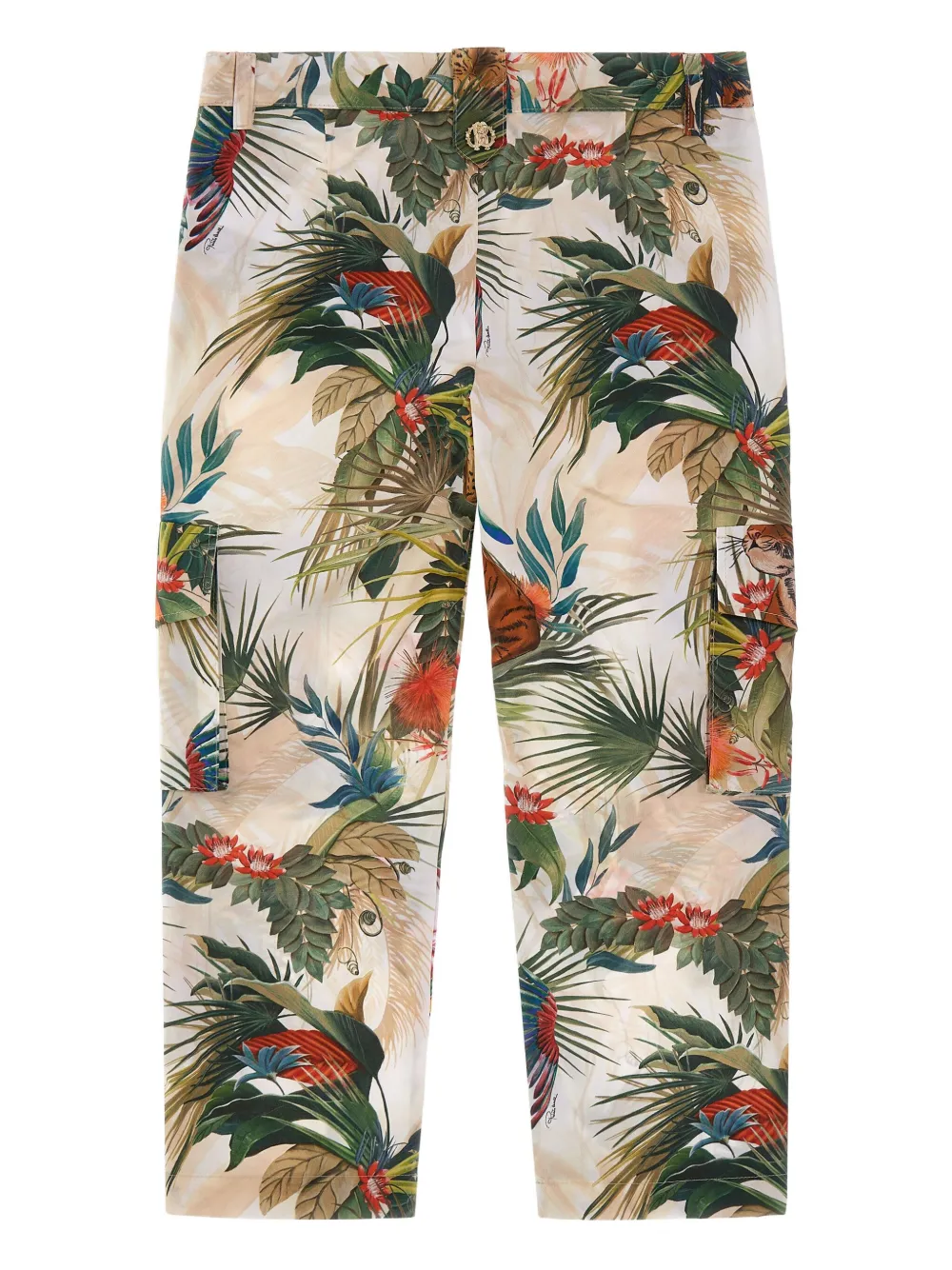 Roberto Cavalli Junior Jungle Skin broek met print Beige