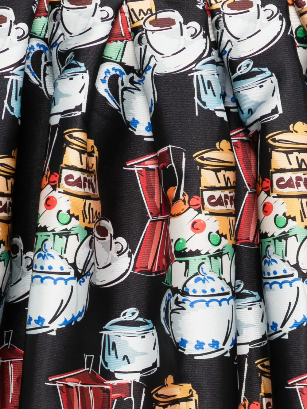 Alessandro Enriquez Printed Midi Skirt In Black