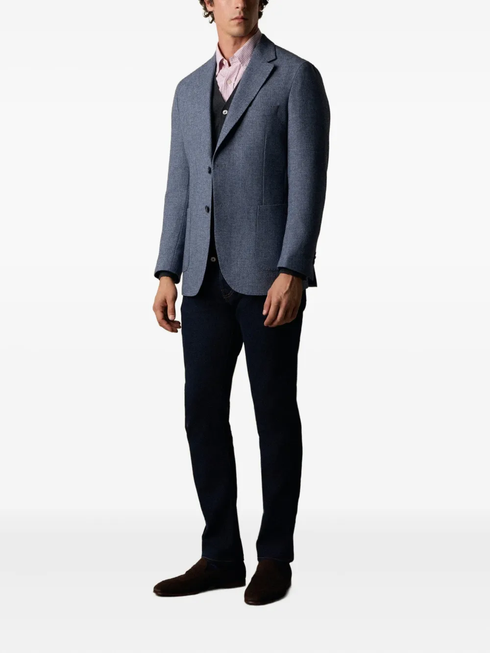 Brooks Brothers herringbone-pattern wool-blend blazer | Blazers | Image 2