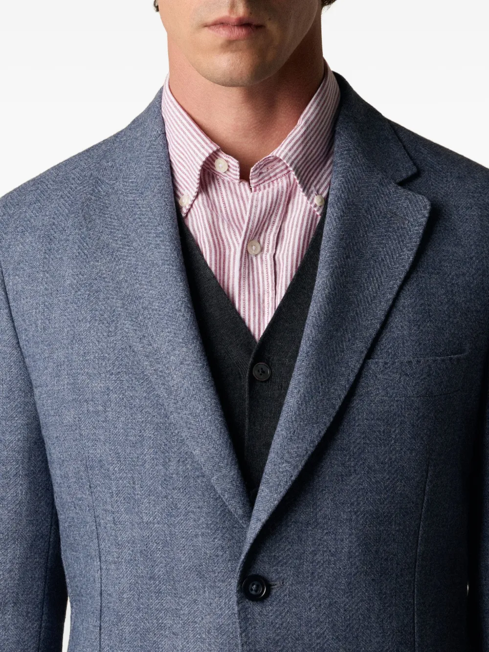 Brooks Brothers Trui met visgraatpatroon Blauw