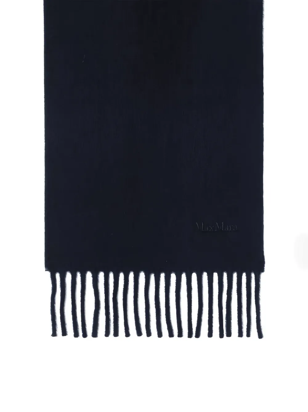 Max Mara Fringed Wool Scarf In Blue