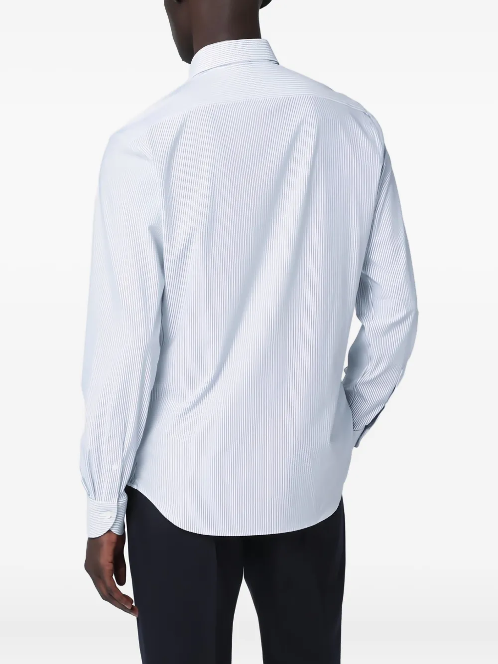 Xacus Gestreept overhemd met lange mouwen Wit