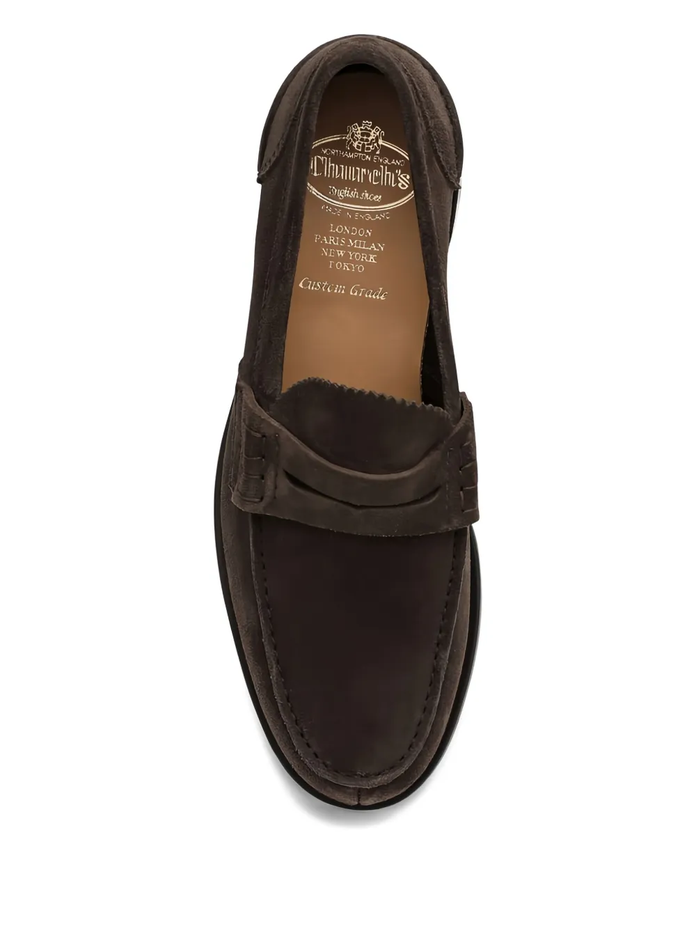 Church's Gekerfde suède loafers Bruin