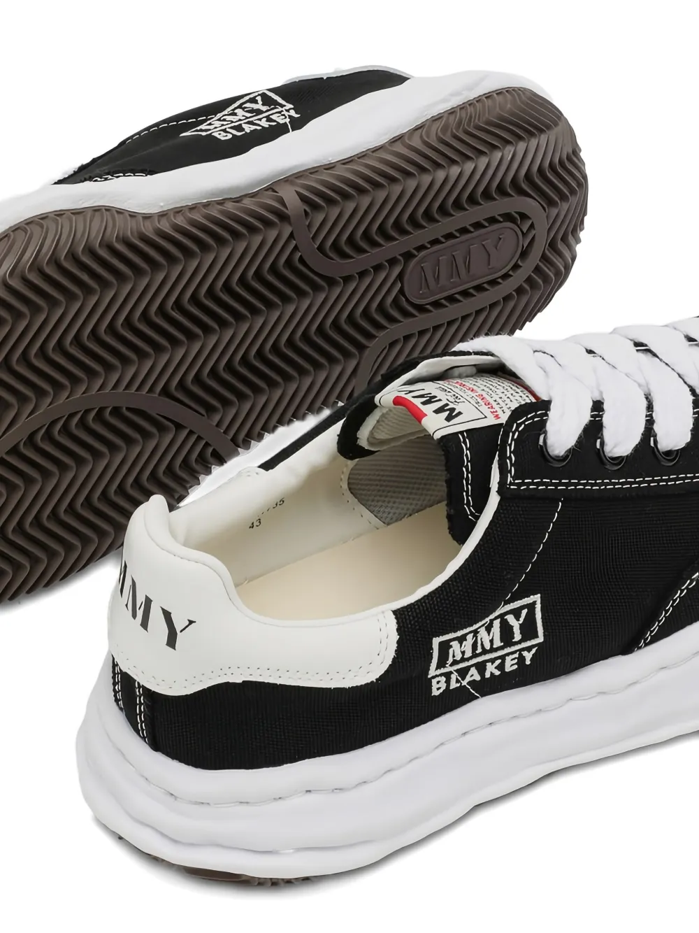 Maison MIHARA YASUHIRO Blakey sneakers met plateauzool Zwart