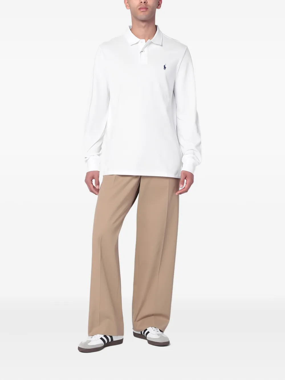 Polo Ralph Lauren Poloshirt met lange mouwen en logo - Wit