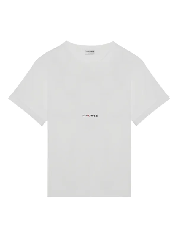 Saint Laurent Short-sleeved Crew-neck T-shirt in White
