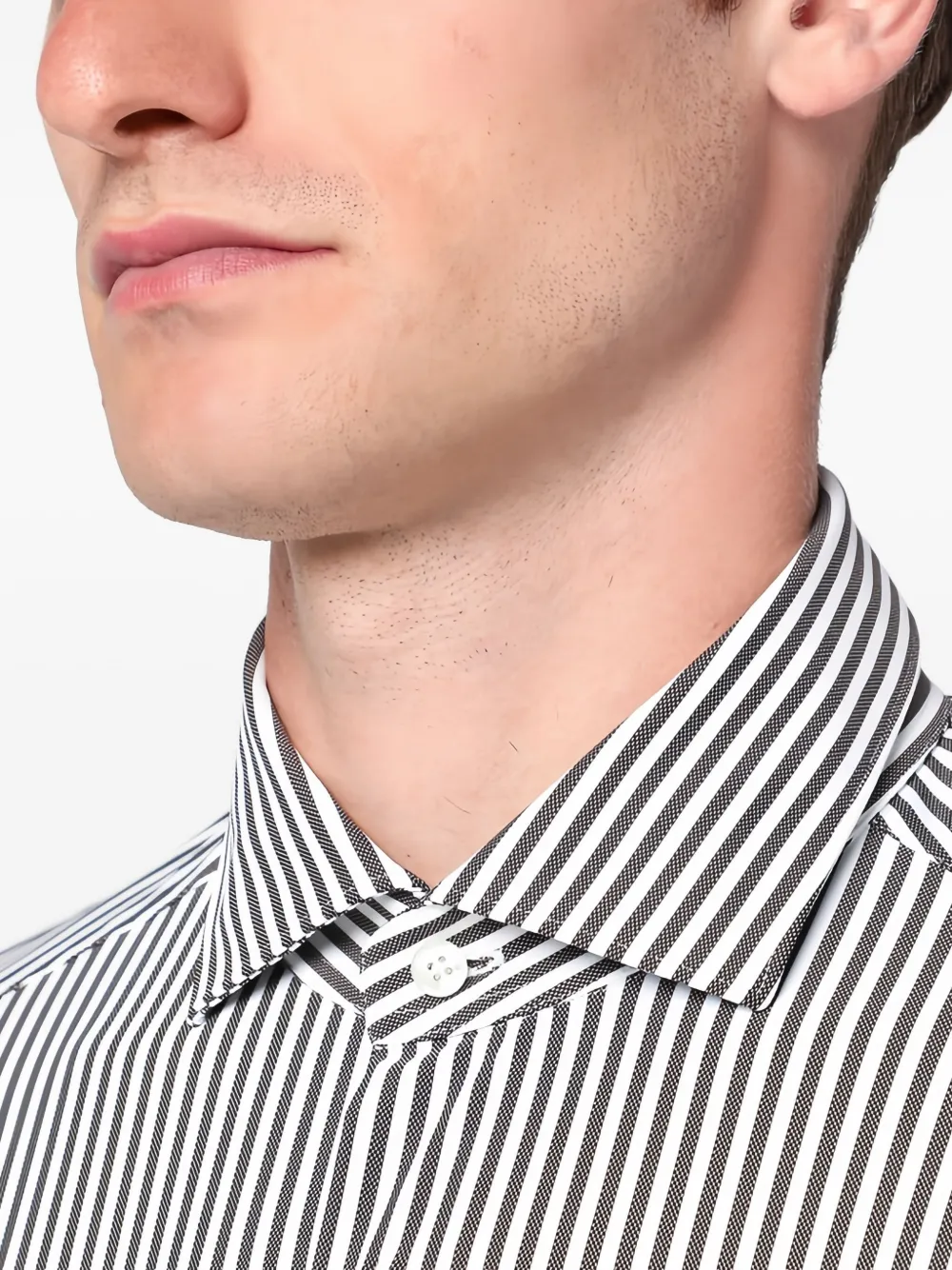 Xacus Striped Long-sleeve Shirt In White