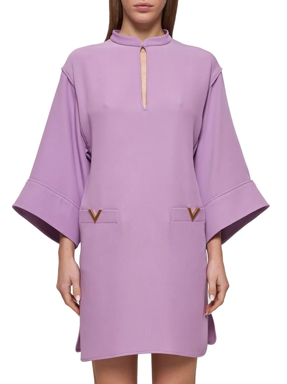 Valentino Garavani Mini-jurk met V-detail Paars