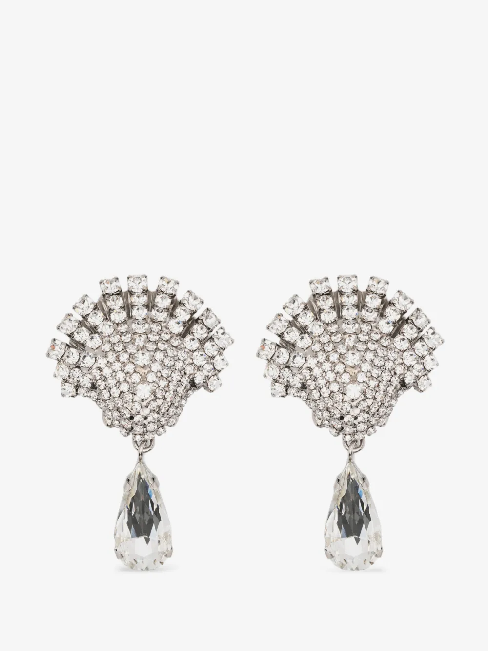 crystal shell-motif drop earrings
