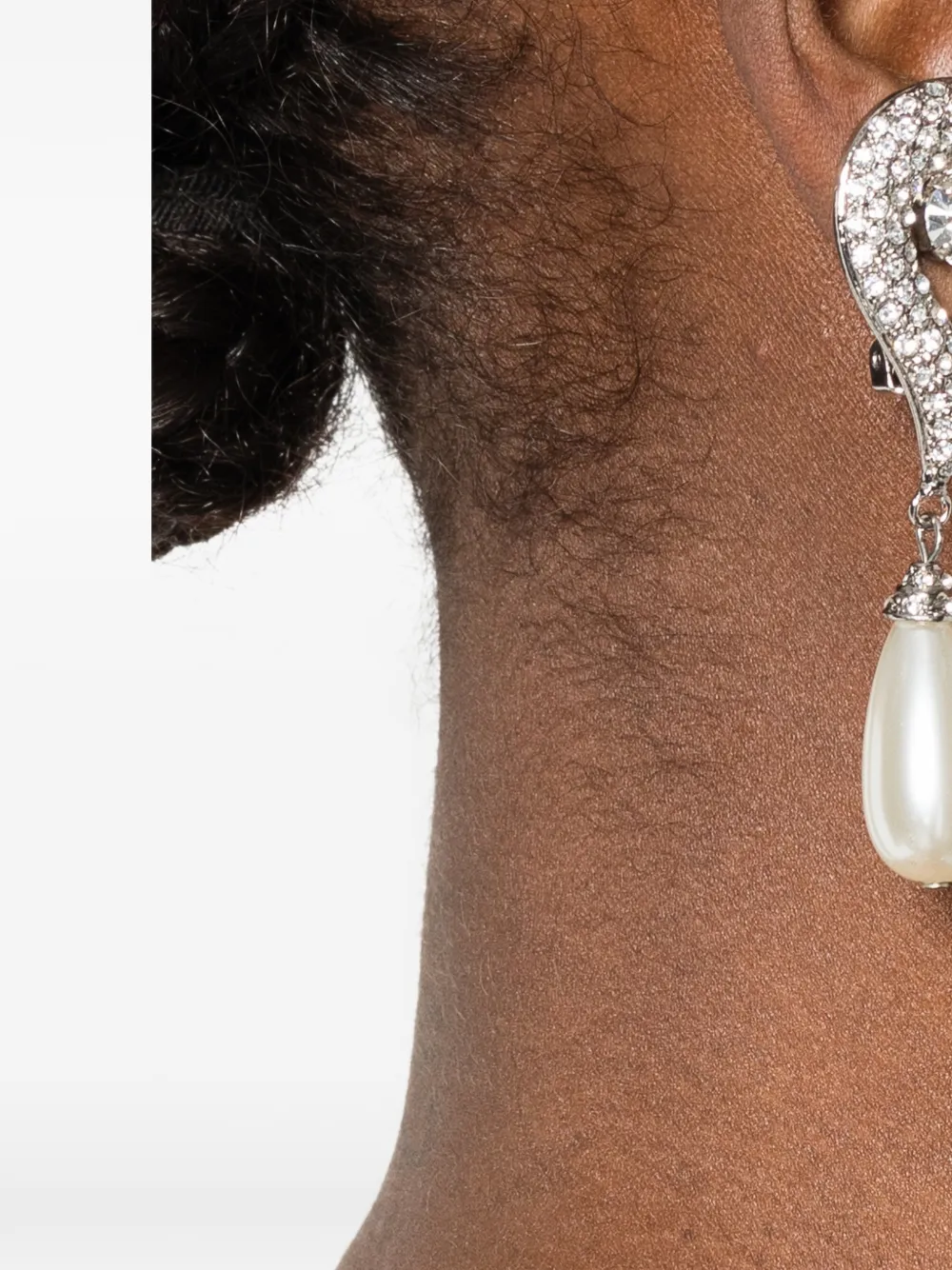 Alessandra Rich faux-pearl earrings - Zilver