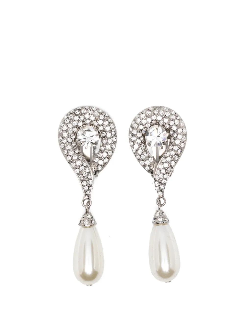 Alessandra Rich faux-pearl earrings - Argento