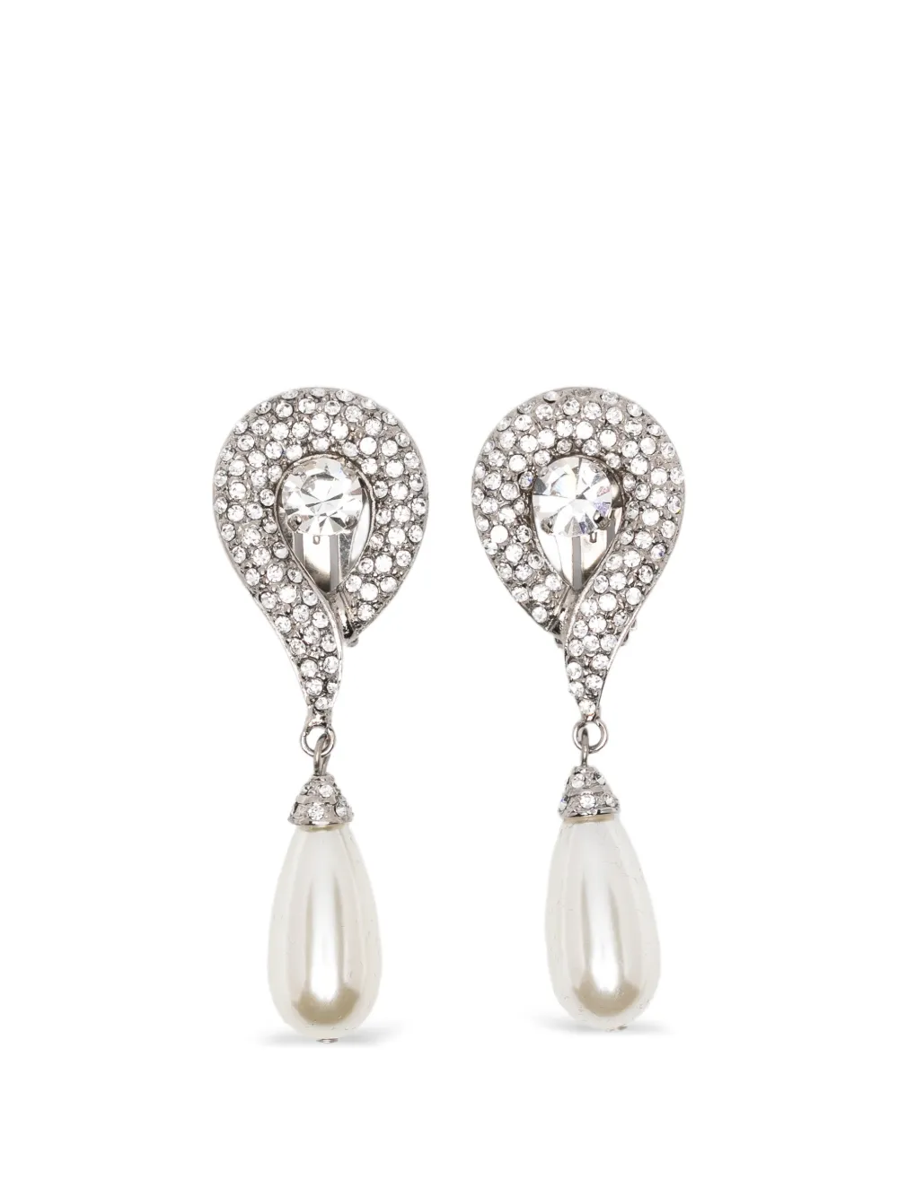 Alessandra Rich faux-pearl earrings - Argento