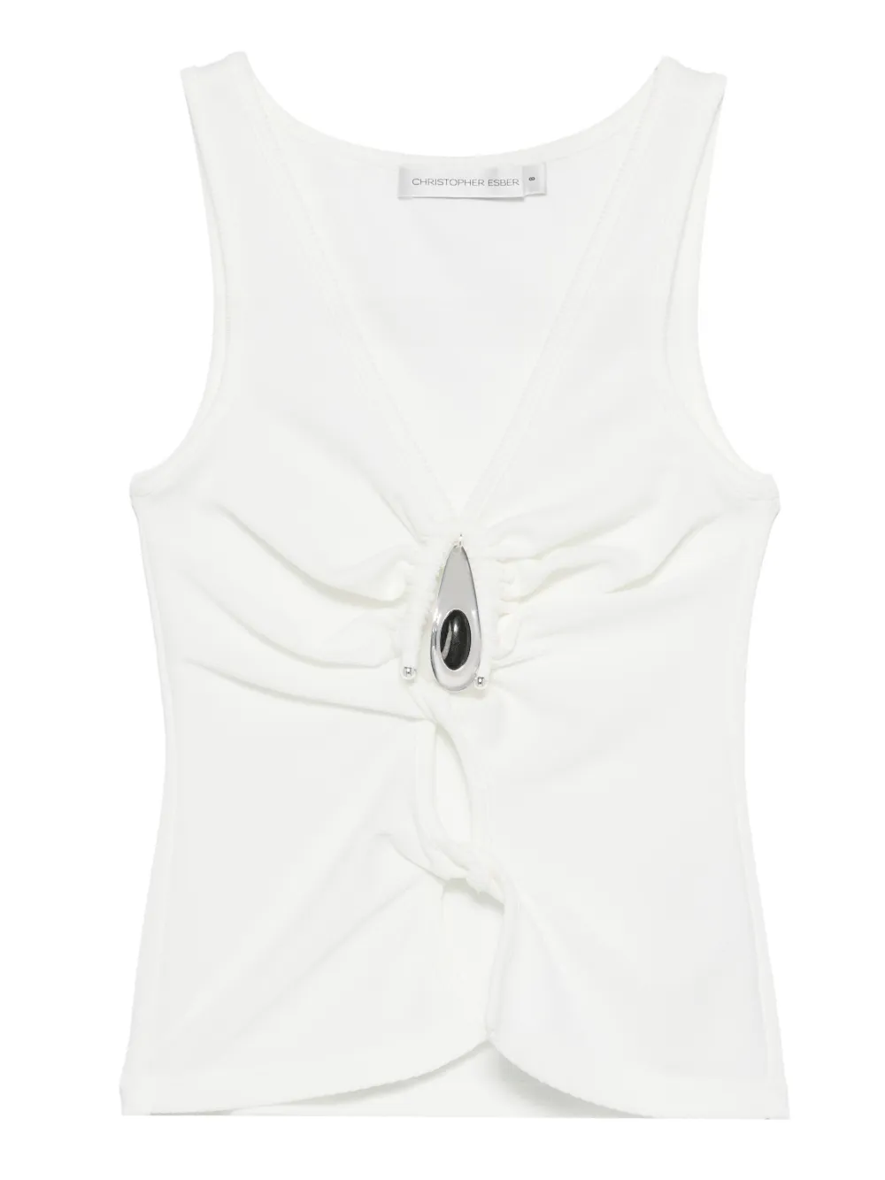 Christopher Esber crystal-pendant tank top | White | Image 1