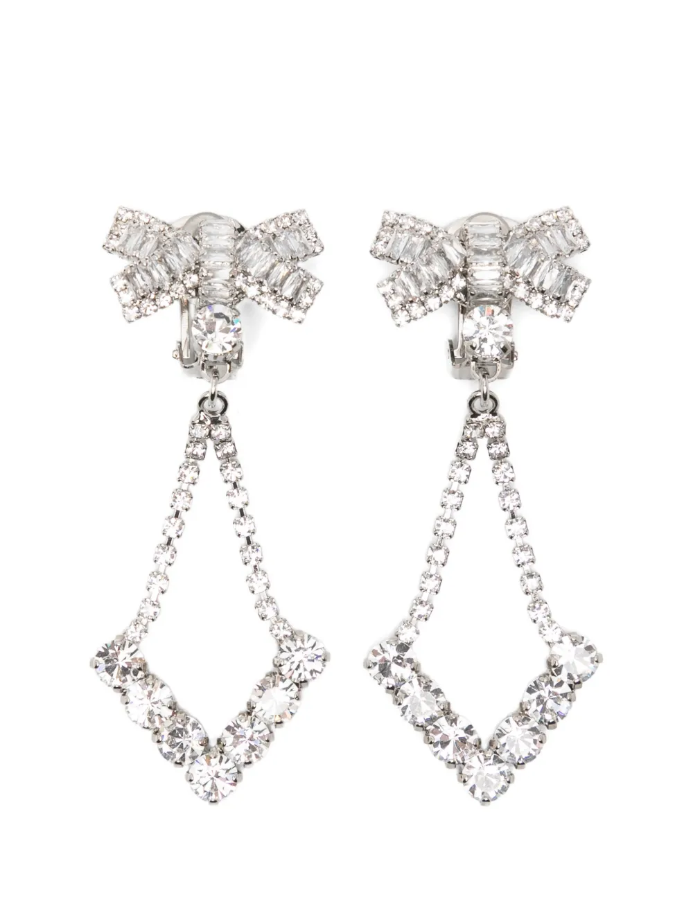 Alessandra Rich bow-pendant earrings - Argento