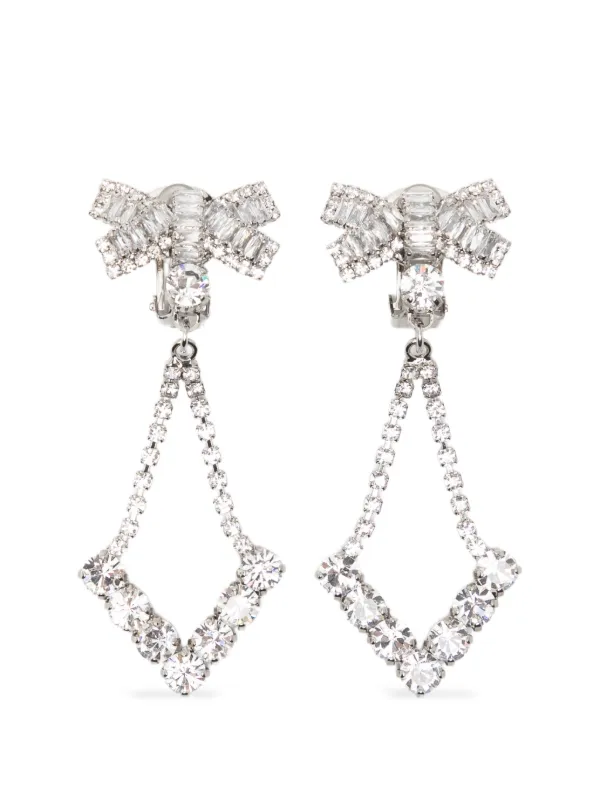 Alessandra Rich Bow-pendant Earrings in Silver