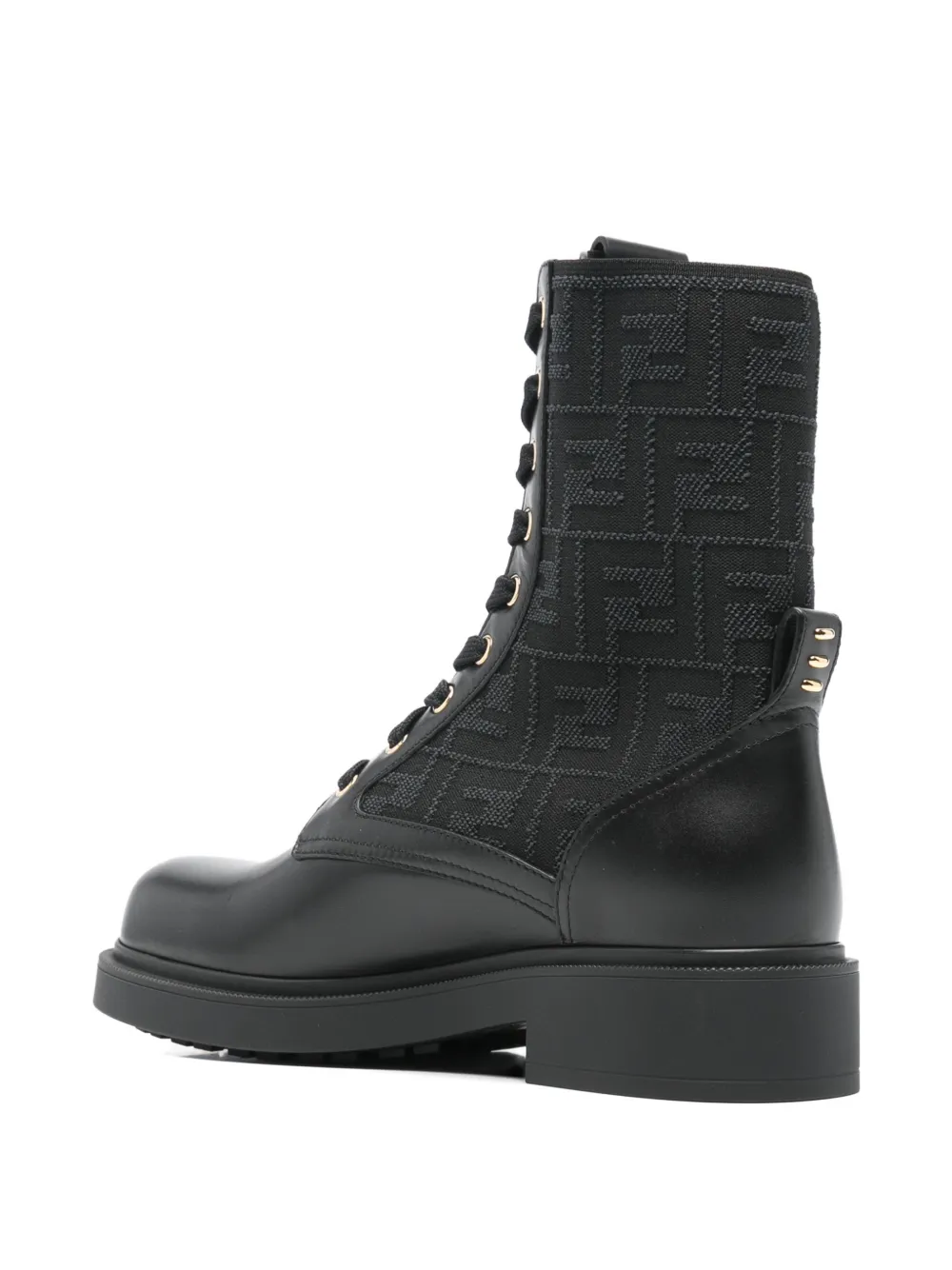 FENDI Filo stretch enkellaarzen met logo Zwart