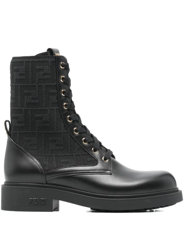 FENDI Filo Logo Stretch Ankle Boot | Black | FARFETCH
