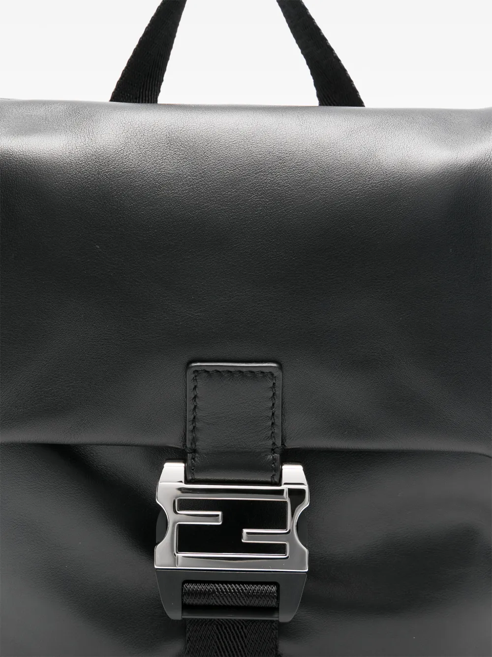 FENDI Flux leren schoudertas met FF-gesp Zwart