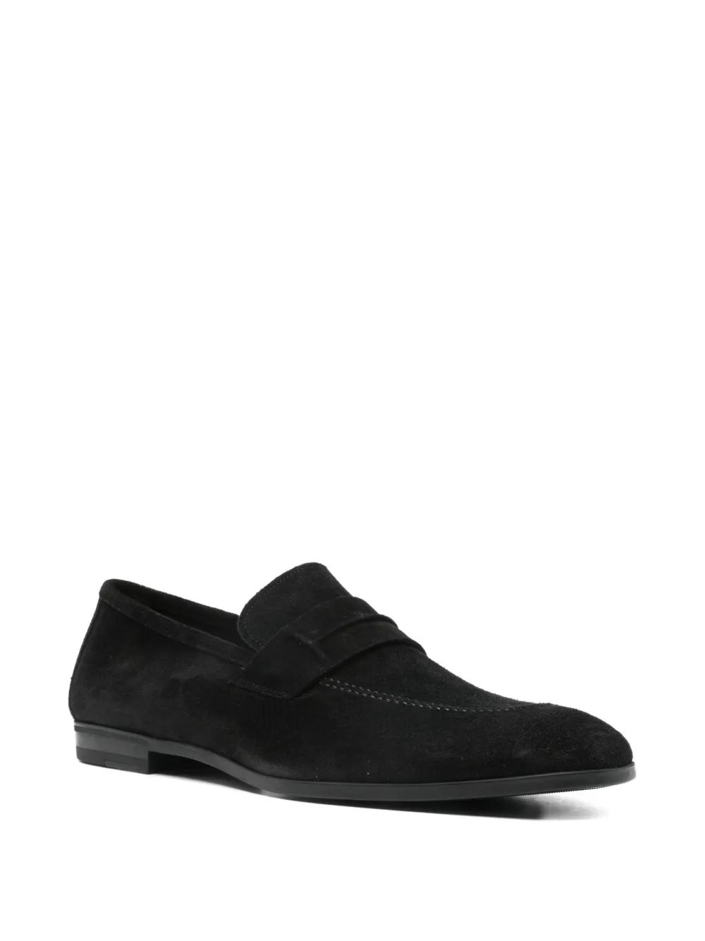 TOM FORD penny-strap suede loafers - Zwart
