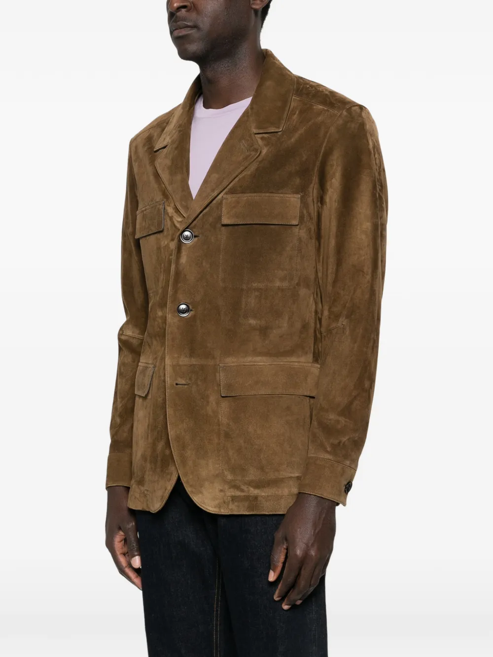  Tom Ford Suede Military Jacket - Brown 