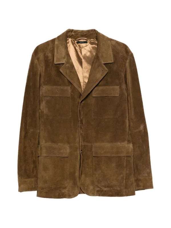 Tom Ford Suede Military Jacket in Brown