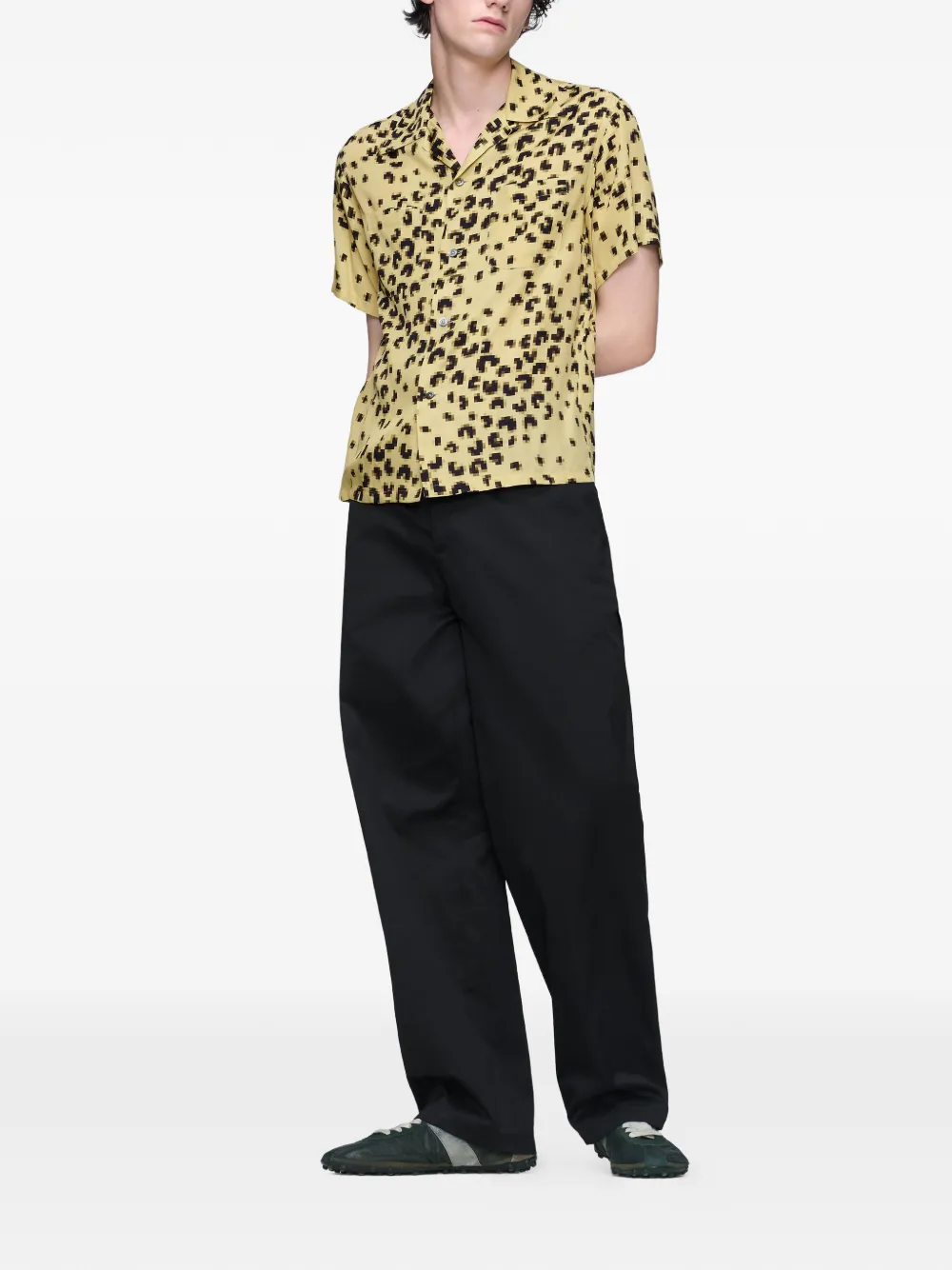 Maison Margiela Overhemd met patroon en korte mouwen - Geel