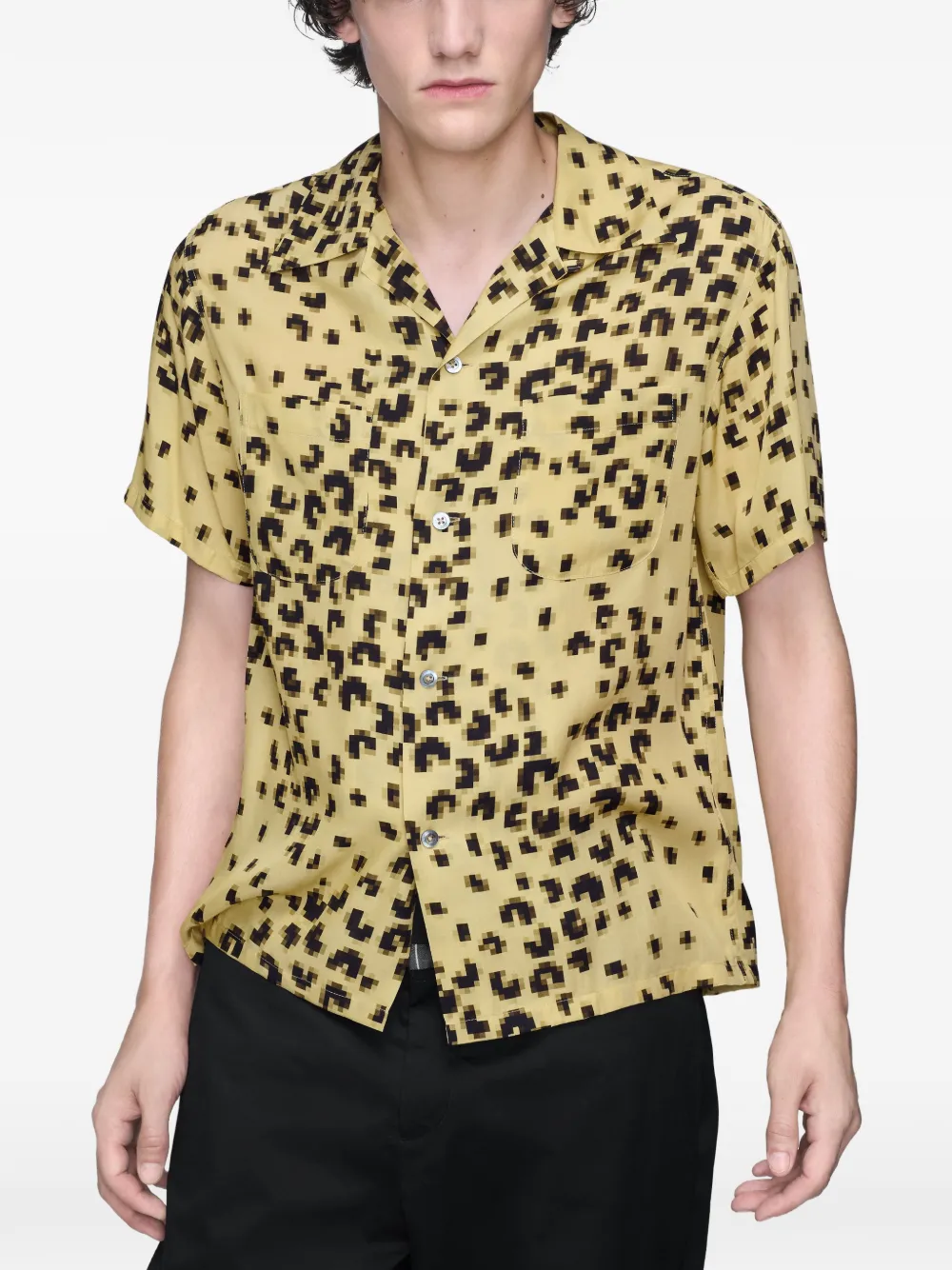 Maison Margiela Overhemd met luipaard-print Geel