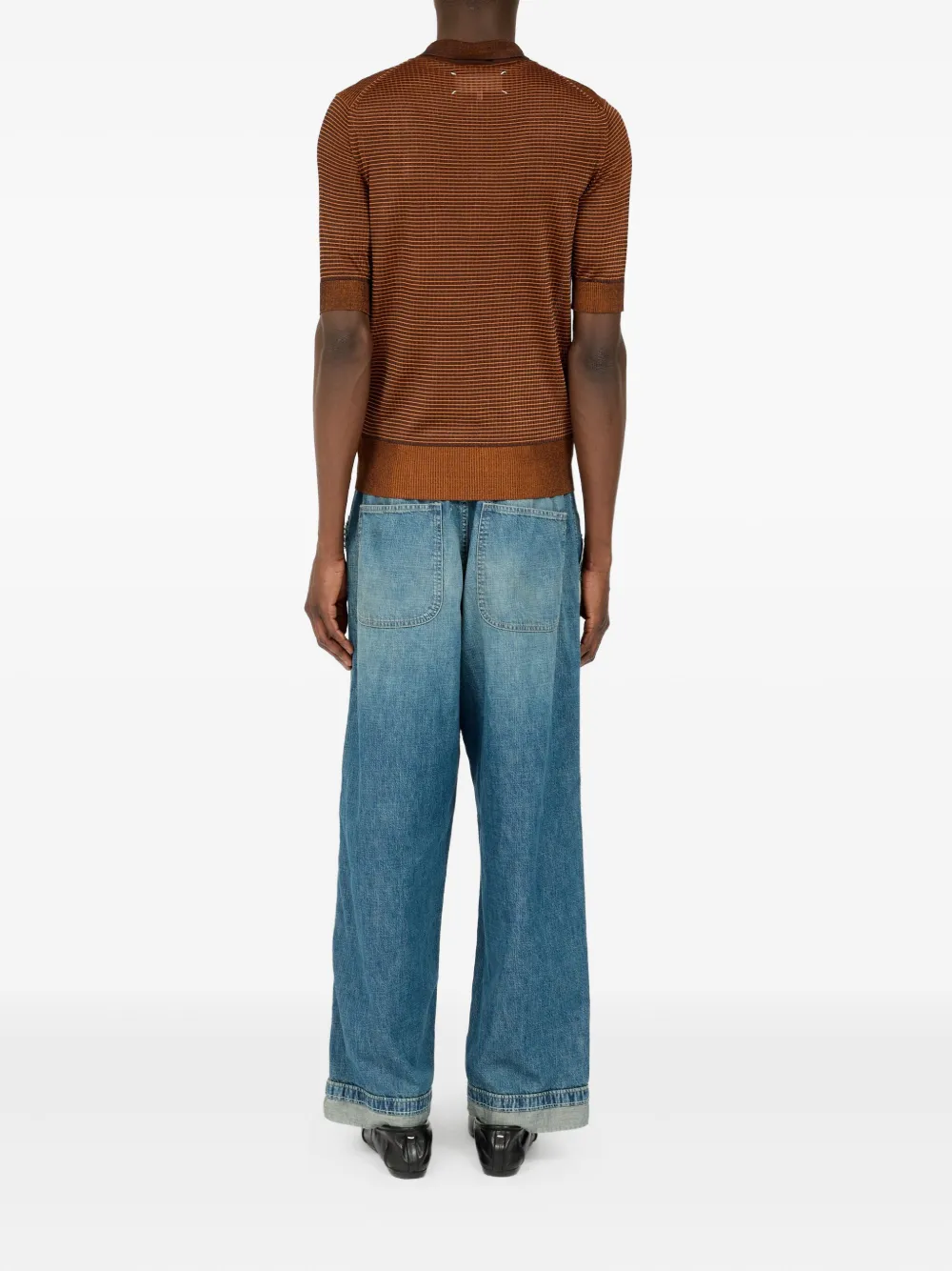 Maison Margiela Gestreept poloshirt Bruin