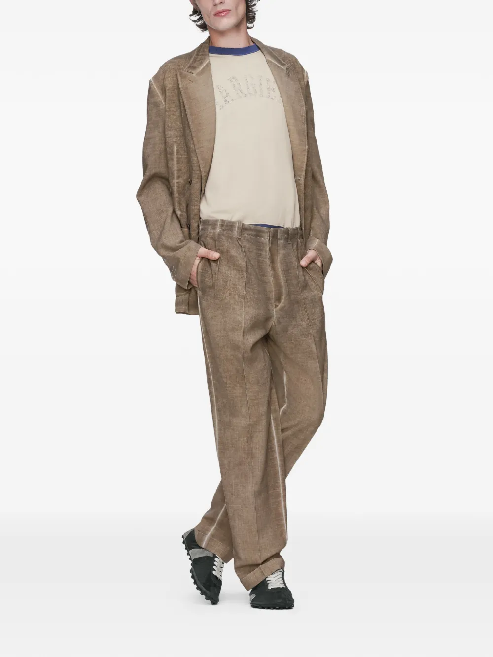 Maison Margiela Wollen broek Bruin