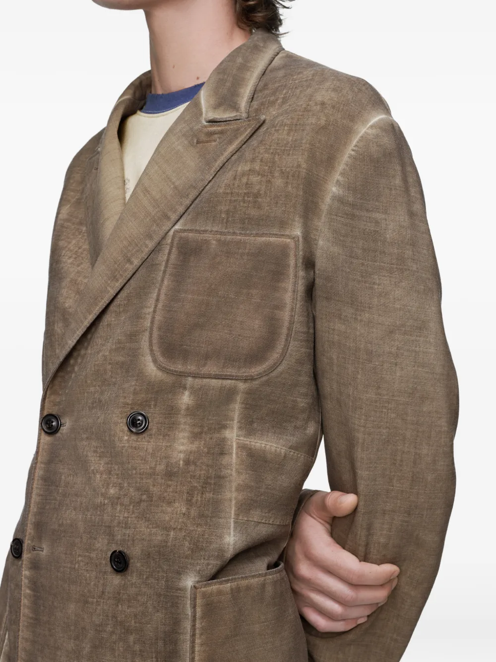 Maison Margiela Jack met dubbele rij knopen Bruin