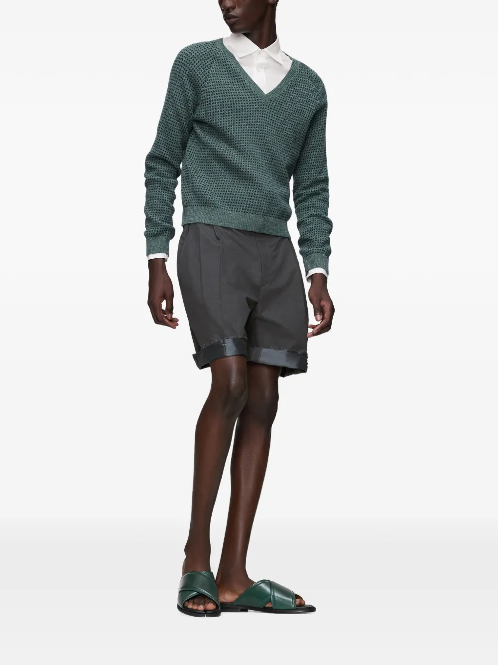 Maison Margiela Geplooide bermuda shorts Grijs