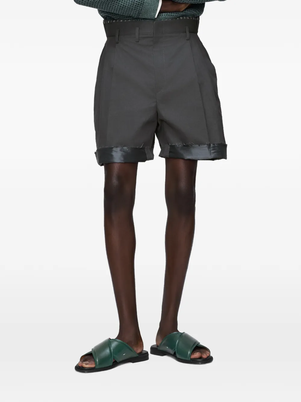 Maison Margiela Geplooide bermuda shorts Grijs