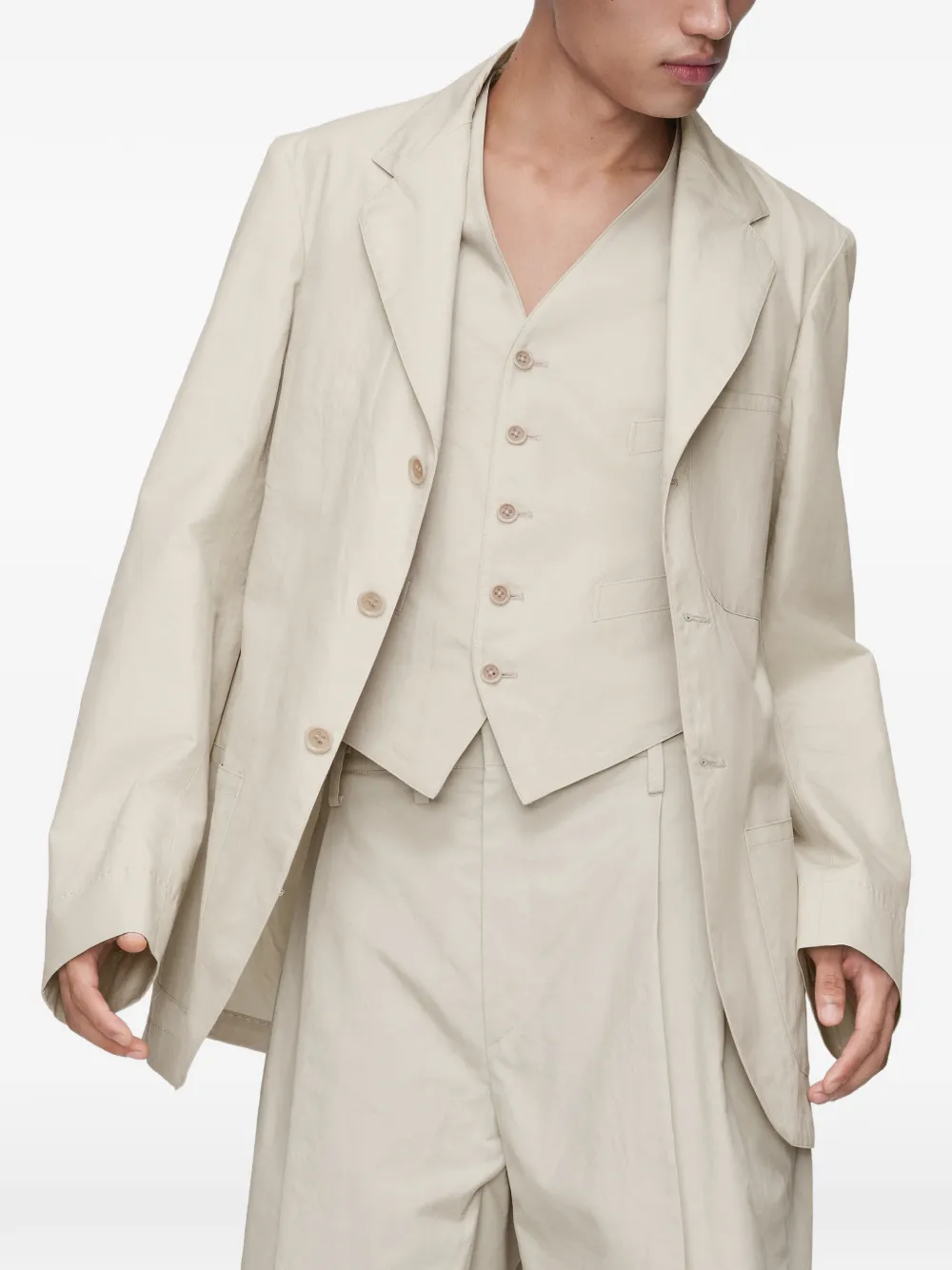  Maison Margiela Button Pockets Gile - Neutrals 