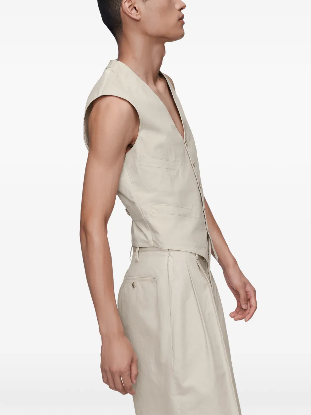  Maison Margiela Button Pockets Gile - Neutrals 