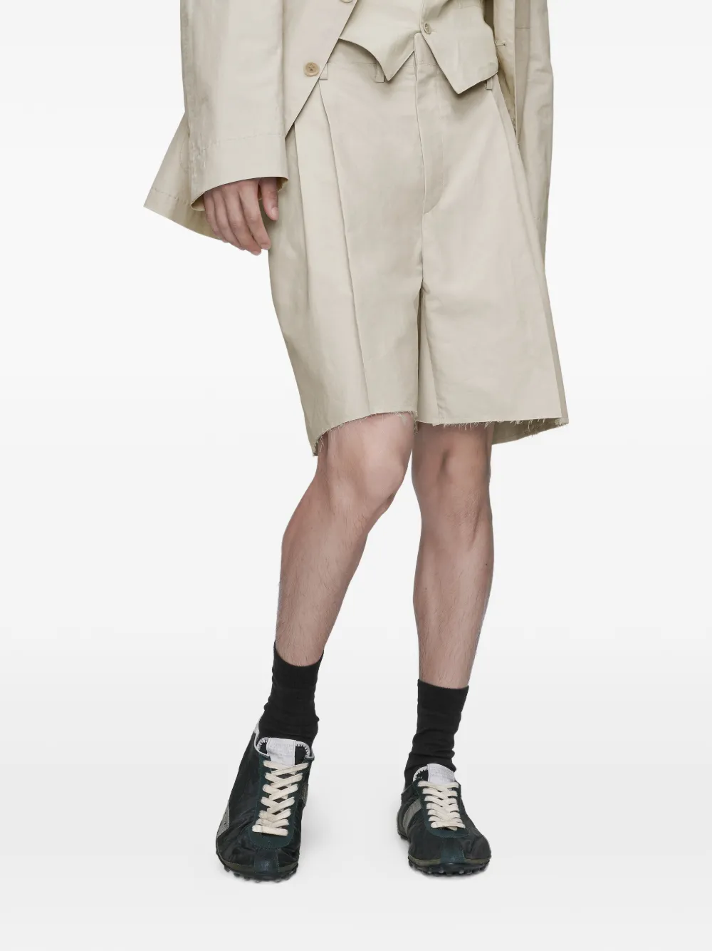 Maison Margiela Geplooide shorts Beige