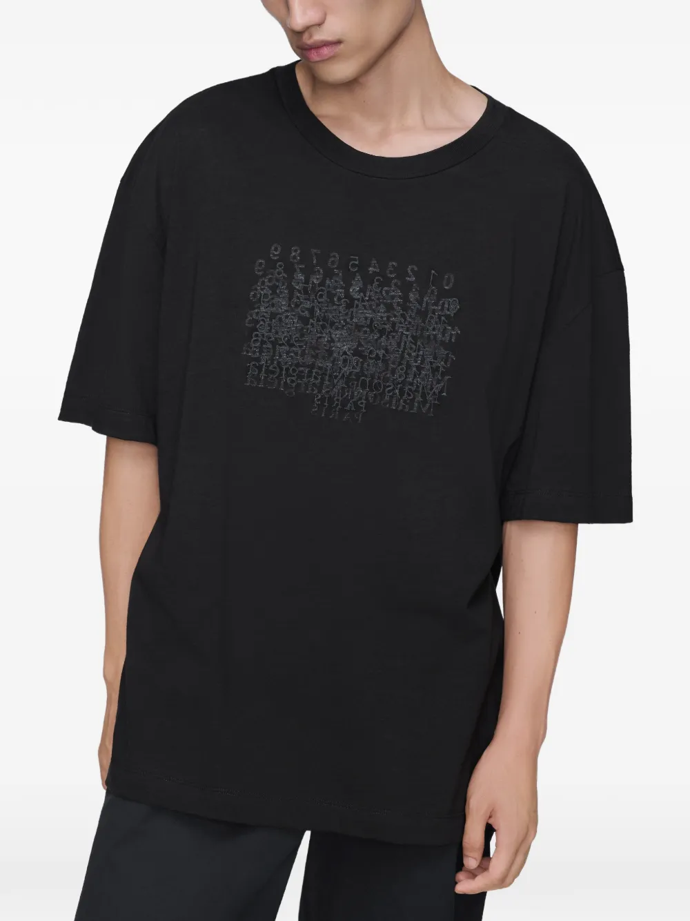 Maison Margiela Katoenen numeriek T-shirt Zwart