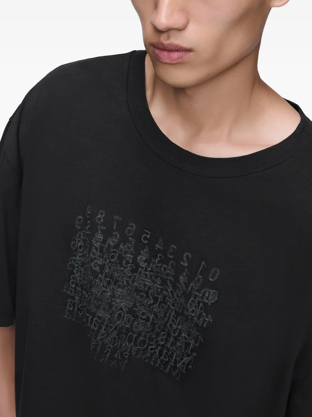 Maison Margiela Katoenen numeriek T-shirt Zwart