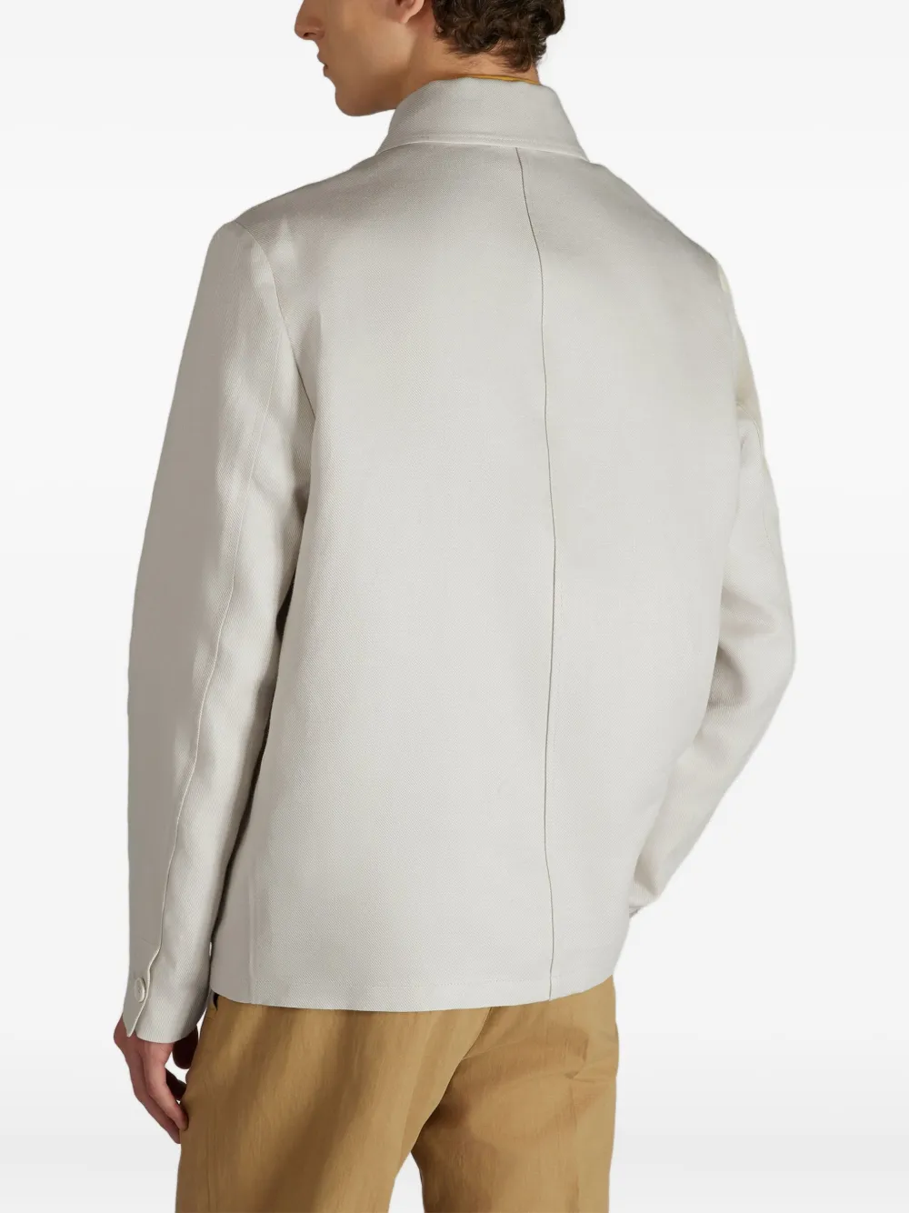 Incotex Shirtjack met opgestikte zak Beige