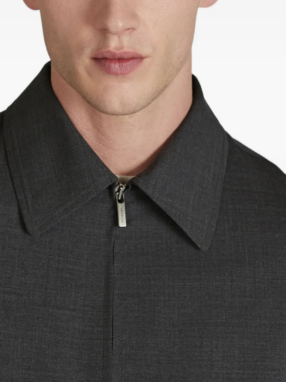 Incotex Bomberjack met rits Grijs