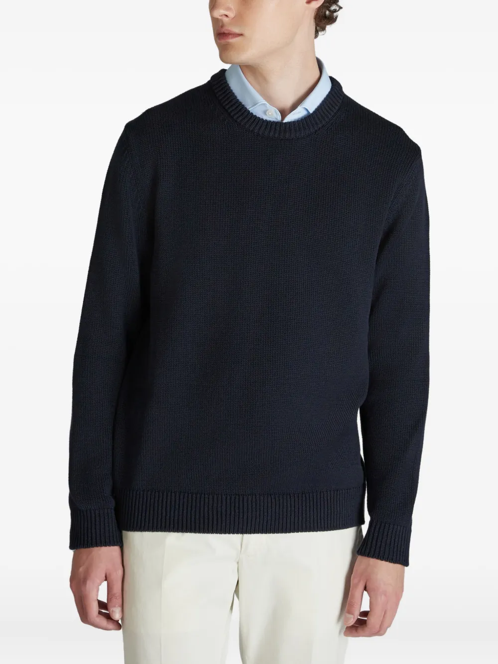 Zanone Trui met ronde hals Blauw