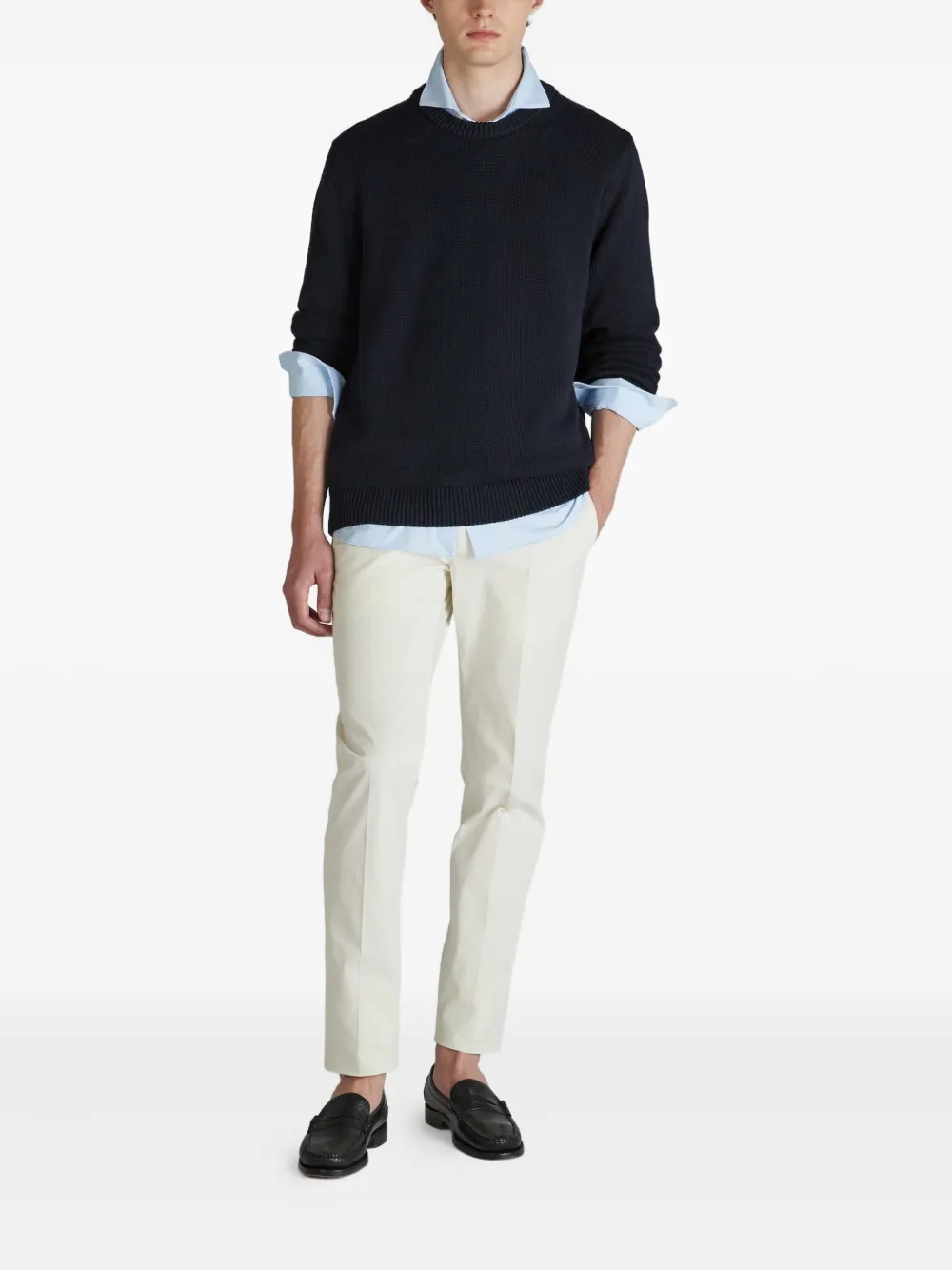 Zanone Trui met ronde hals - Blauw