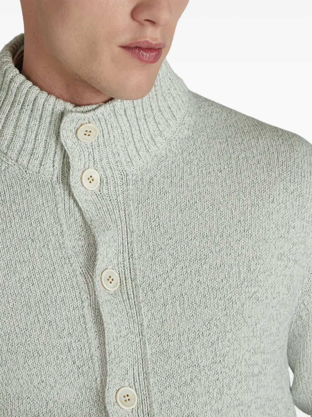 Zanone Katoenen vest met knopen Grijs