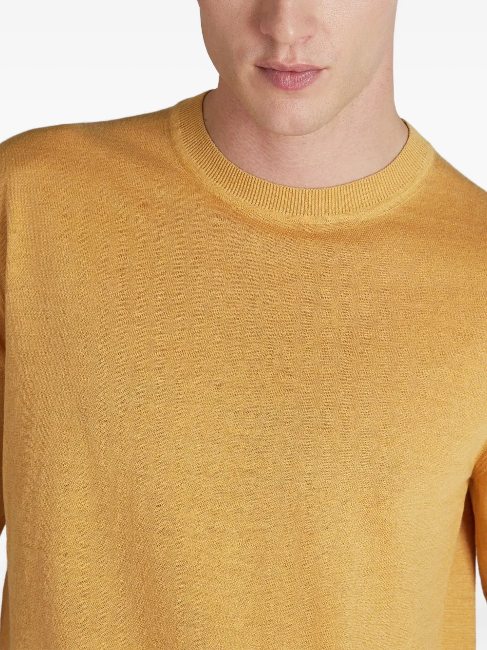 Zanone T-shirt met ronde hals Geel