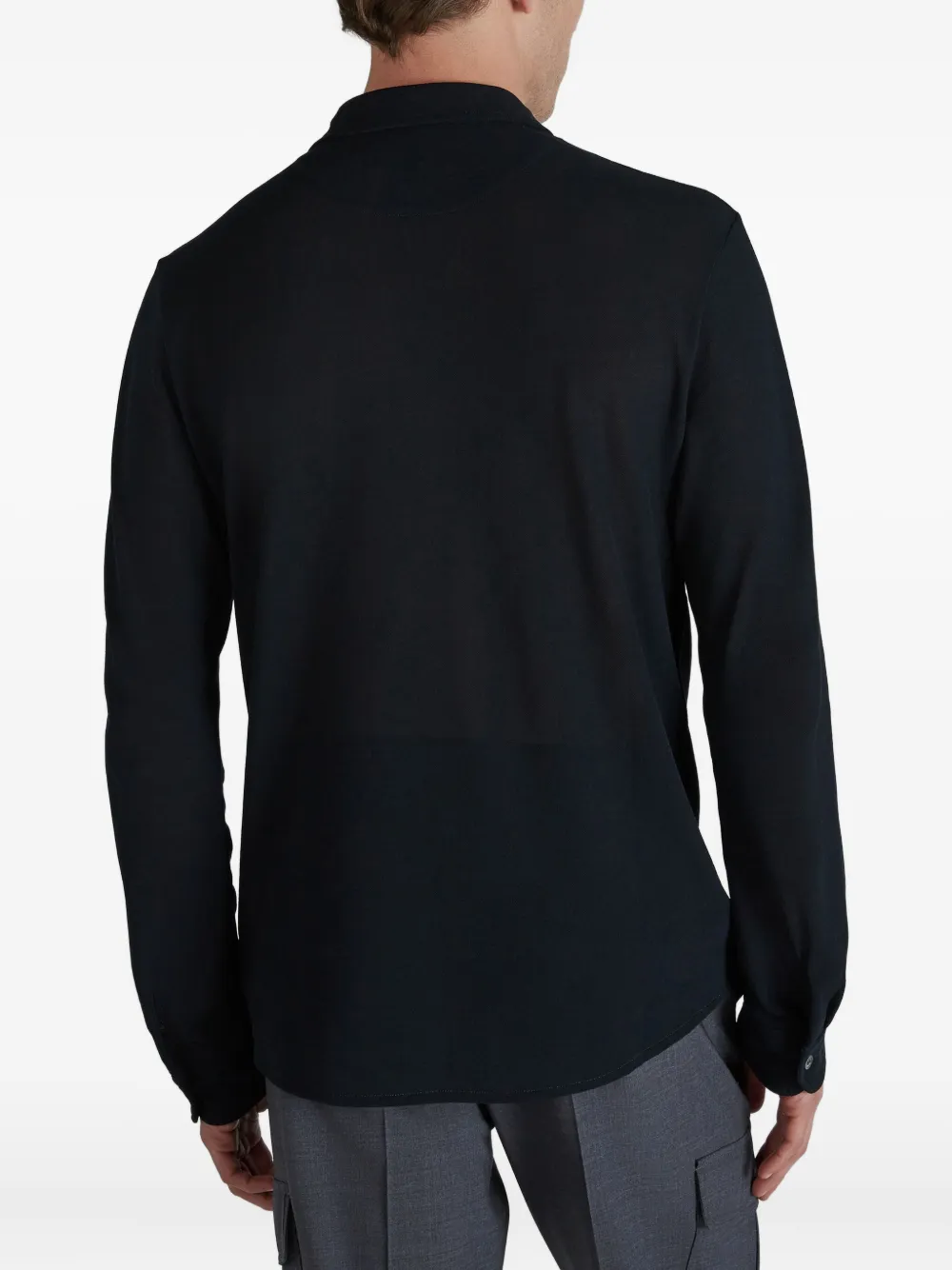 Zanone Piqué overhemd met knopen Blauw