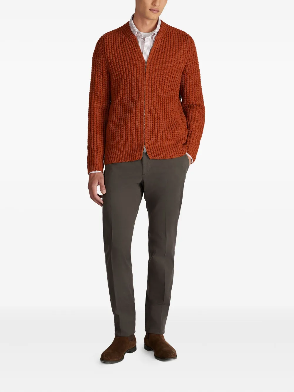Incotex Broek met knopen - Bruin