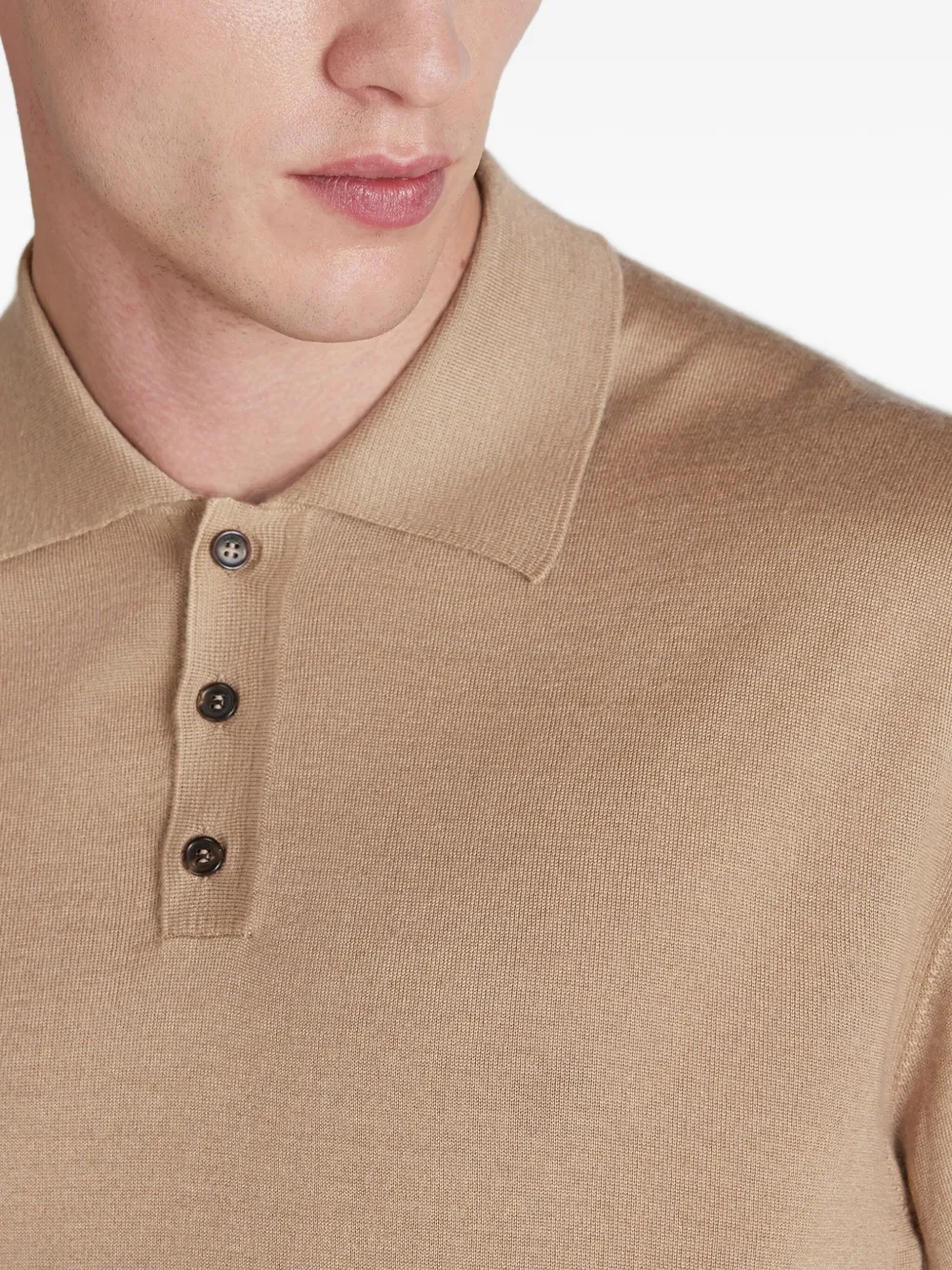 Zanone Poloshirt van kasjmier-zijdeblend Beige