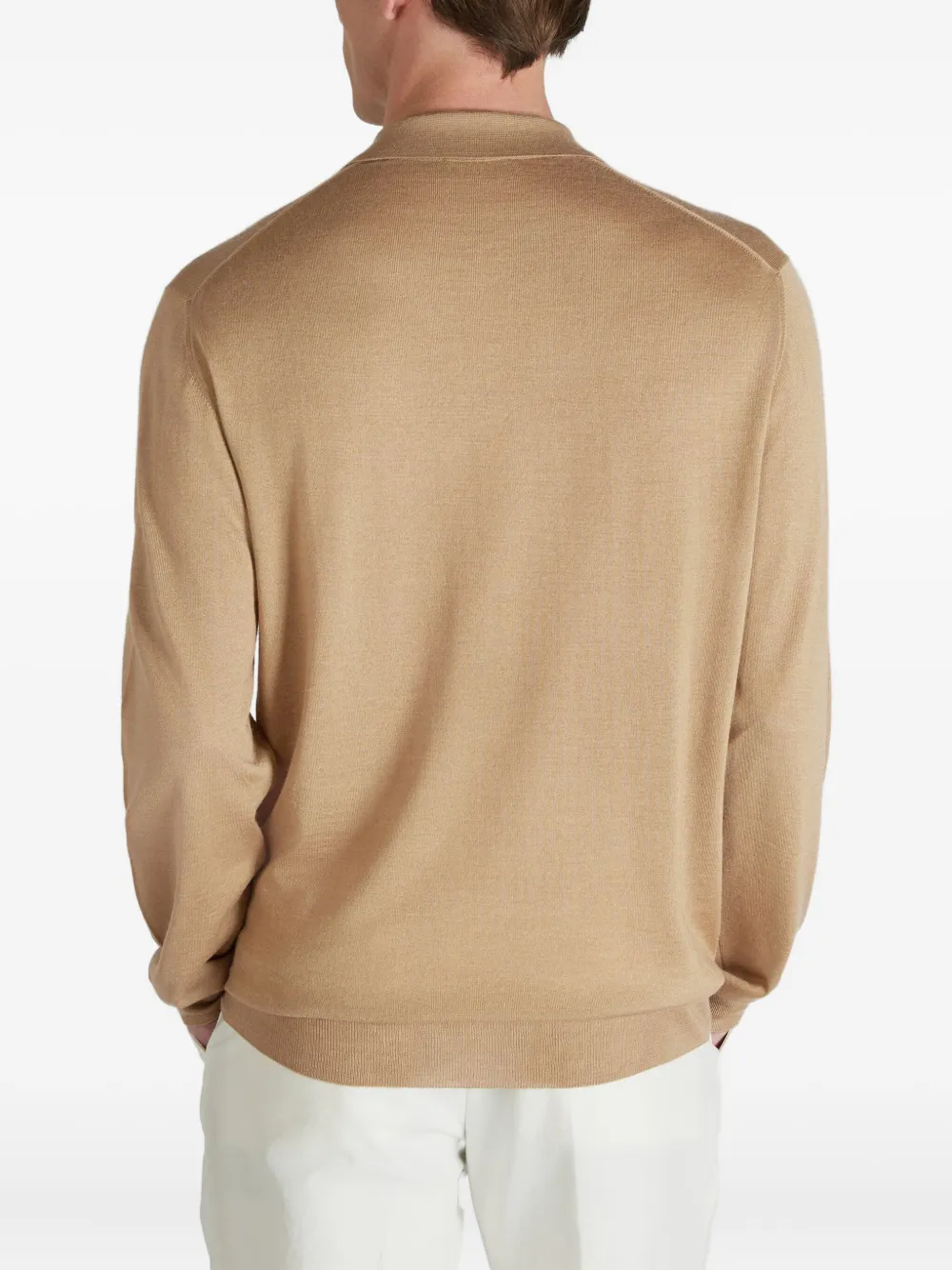 Zanone Poloshirt van kasjmier-zijdeblend Beige